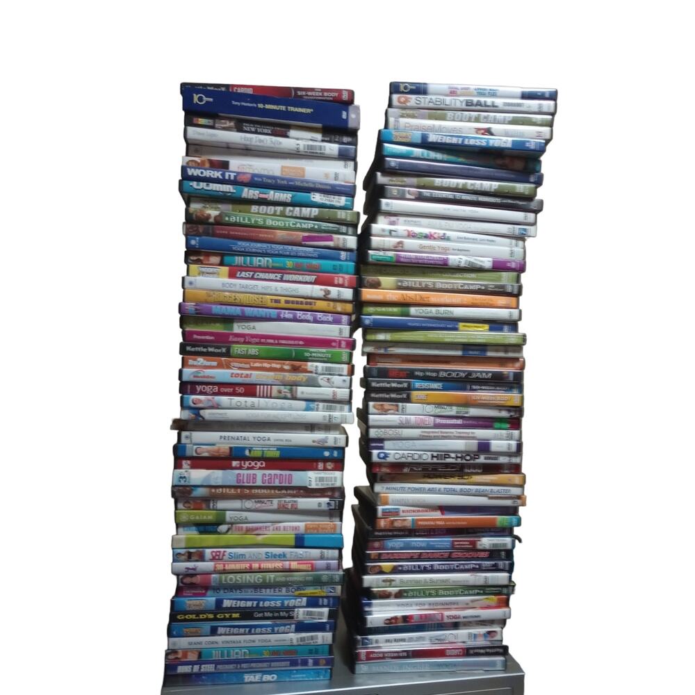 Workout Exercise Fitness DVD's Job Reseller Lot Surprise Fun Box 16 DVD's